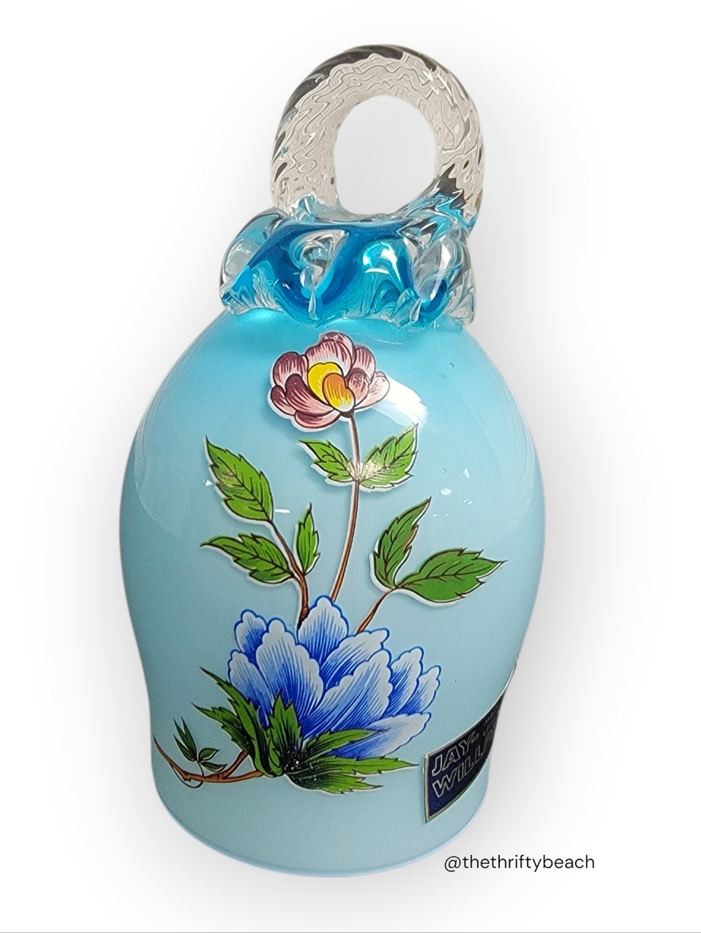 Jay Wilfred Light Blue Hand-Painted Floral Bell